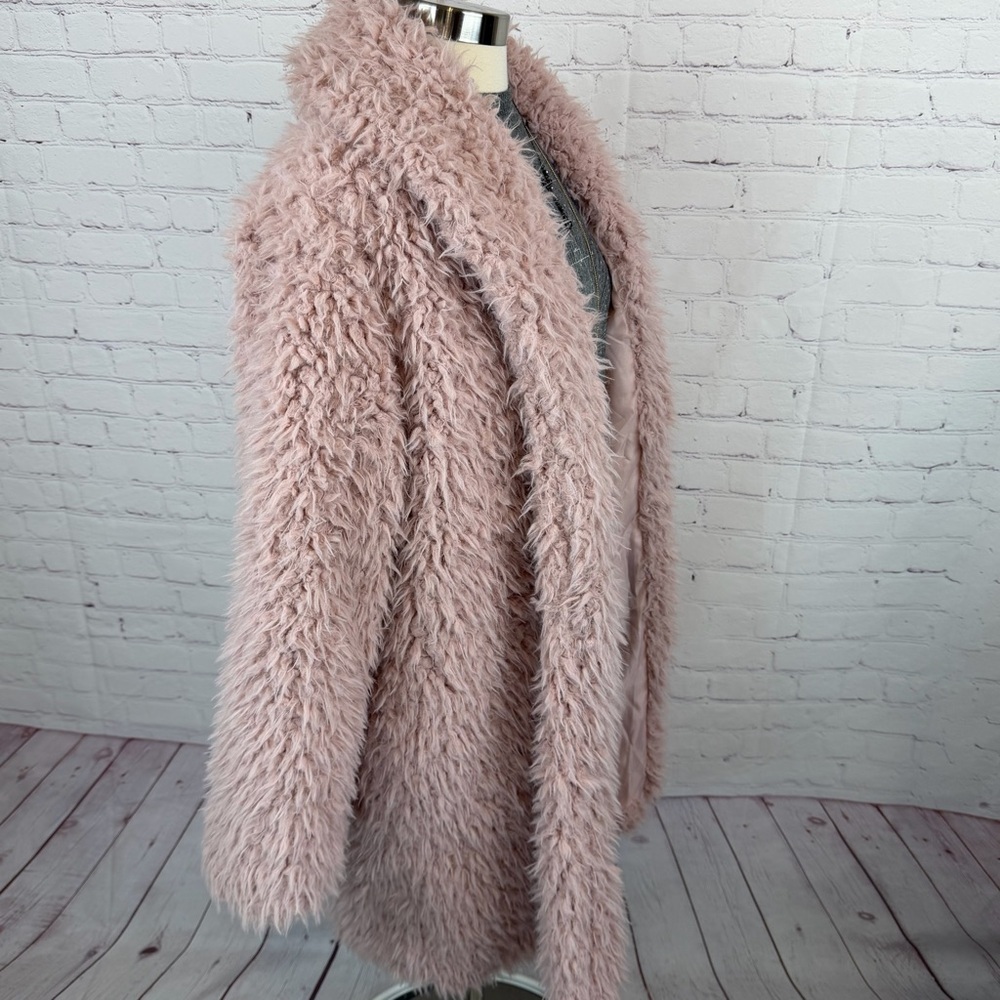 Wild Fable Pink Whimsigoth Fairycore open front coat faux fur Size Large - Picture 4 of 8